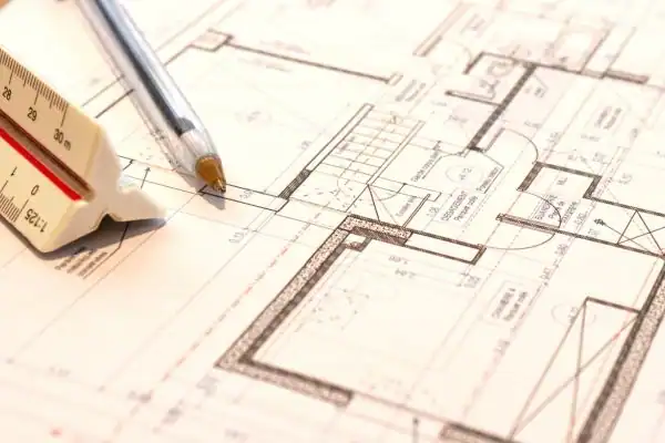 Image of architect Nelson drawings